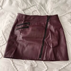 Express Dark Burgundy Mini Skirt